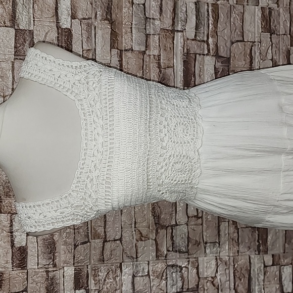 Jessica Simpson Brand New Women's White Crochet Bodice Summer Dress - Picture 2 of 12